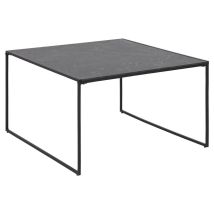 Tavolino Oxford 80x80 in MDF effetto marmo – Base in metallo nero – Arredo casa