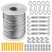 Edelstahl-hängeseil-set, 20 M Metallkabel, Spalier-set Für Kletterpflanzen, Metallkabel Für Treppengeländer – 3