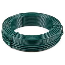 Filo Di Ferro Plastificato Verde Ø2,2 Mm Rotolo 50 M Filo Metallico Rivestito In Pvc Per Legatura Giardino, Filo Tensione Recinzione, Fai Da Te