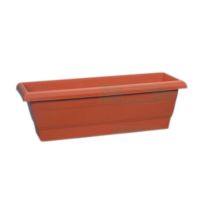 Fioriera da balcone Saturnia 49x21x16 cm – plastica – terracotta – Fori di drenaggio