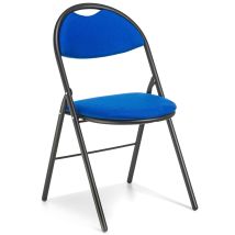 Lot De 2 Chaises Pliante De Bureau Conférence Professionnelle Geo Structure Noir Rembourrée Tissue Blue