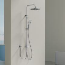 Colonna Doccia Senza Rubinetteria Cromata, Set Doccia Senza Forature Aggiuntive, Altezza Regolabile (770–980 Mm), In Acciaio Inossidabile