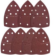 Triangles Sanding Discs, 80pcs Sandpaper, 11 Holes Sandpaper Of 40/60/80/120/180/240/400, Graisize Of 125mm For Sanding Rust Removal And Polishing 