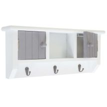 Hegele - Teclado Hhg-461, Teclado De Caja Con Puertas, Madera Maciza Certificado Mvg, Gris-blanco