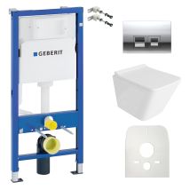 Lavita - Geberit Wc Set Mit Vorwandelement, Wand-wc Und Spülknopf