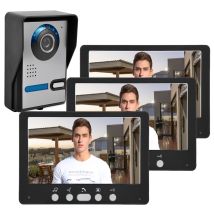 7 Inch Wired Visual Doorbell Villa Home Building Set Two-way Intercom System Waterproof Infrared Night Vision,4pcs