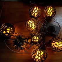 Solar-lichterkette Für Den Außenbereich, Wasserdicht, Zum Aufhängen, 8 Led-lichterketten Mit Flackernder Flamme Für Garten, Hof, Pavillon, Camping, 