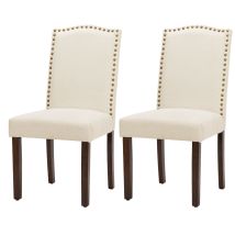Esszimmerstühle 2er Set, Elegant Und Schön Modern Stühle Esszimmer, Leinenstoff Gepolstert Küchenstühle, Kratzfester Boden Esszimmerstuhl Geeignet Für