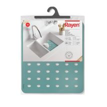 27,5 X 32 Cm Tappeto Protettivo Per Lavello Protegge Le Stoviglie Fori Di Drenaggio Proteggere Il Lavandino Ante-slip Aqua, Gomma, Verde Acqua - Rayen