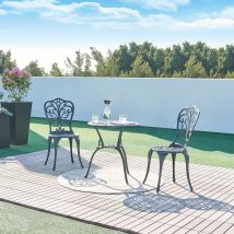 Casa.pro - Set Bistró De 3 Piezas Lupsam Aluminio Fundido Gris Oscuro/verde [ ]