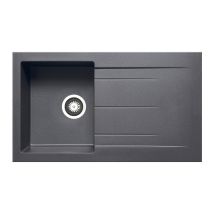 Prima - Granite Compact 1 Bowl Inset Kitchen Sink 860mm L X 500mm W - Gun Metal