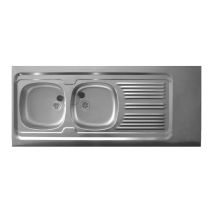 Lavelli Lavello In Acciaio Inox 18/10 1400 X 600 Mm, 2 Vasche E 1 Scolapiatti, A Libera Installazione