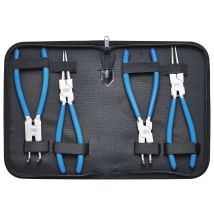 K.105-4225 Sprengringzange Satz 225 Mm Seegeringzange Sicherungsringzange Set Gerade Gebogen - 4 Tlg. - Mit Tasche - Kraftplus