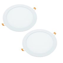 Jandei - 2x Downlight Led 18w Rond Encastrable 3000k, Anneau En Aluminium Blanc Mat, Pour Encastrement 200-205mm Led Downlight