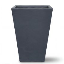 Provencelia Aeris Pflanzgefäß Beton 50x50 X H 80 Cm Dunkelgrau — Pflanzkübel Groß Frostbeständig Handgefertigt Recycelter Faserbeton Blumentopf Garten