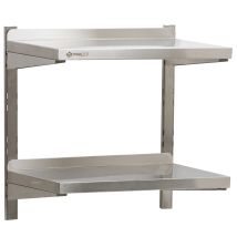 Estante De Pared De Acero Inoxidable Mahlzeit, 60 X 35 Cm, 2 Estantes, Estante De Cocina Estante Colgante Estante De Pared Estante De Pared