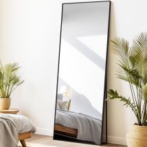 Lunamirror - Ganzkörperspiegel 161 X 52 Cm, Großer Stand- Und Wandspiegel, Für Schlafzimmer, Wohnzimmer, Flur & Eingangsbereich, Schwarz
