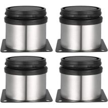 Set Mit 4 Höhenverstellbaren Möbelfüßen Aus Edelstahl Für Sofa, Tisch, Schrank – 6 Cm – 6 Cm – 5 Cm