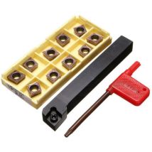Porte-outil De Tournage 12x100mm Avec 10 Plaquettes Carbure Ccmt09t304 – Coupe Précise Et Efficace – Résistance À L'Eau Et À La Corrosion - Ccmt09t304