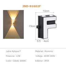 Lettre F, Applique Lettre 220v Aluminium Pour Enseignes 135.5cm Lettres 220v - Jandei