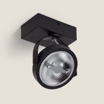 Ledkia - Foco Led 15w Cree De Superficie Direccionable Ar111 Regulable Negro 2700k Blanco Cálido
