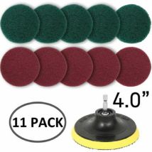 Juego De 8 Esponjas Abrasivas Para Lijar Y Pulir, Herramientas De Limpieza Para El Hogar Con Soporte Para Discos - 10 Cm (taladro No Incluido)
