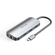 Vention Tohhb Docking Station 6 In 1 Alluminio Argento
