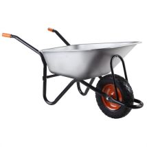 Carretilla Fuxtec Fx-wb6404g Carga Máxima 120 Kg Volumen 90 L Carro De Transporte De Acero Galvanizado, Carretilla De Herramientas Para Jardín, Rueda 