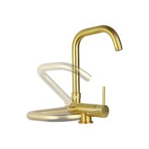 Mezclador De Fregadero De Cocina Barril Plegable De Oro Cepillado Gattoni 6014765sg Oro Cepillado
