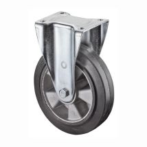 Bs Rollen Gmbh - Bs Rollen Schwerlast-bockrolle Mit Anschraubplatte Elastik-vollgummireifen Kugellager 160 Mm 300 Kg - L610.b80.160