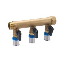 Quick Plomberie - Colector Macho Hembra 3/4 Salidas Para Multicapa A Prensar 3 Salidas Multicapa Ø20 Con Válvulas