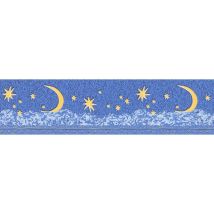Glow In The Dark Self Adhesive Navy Night Sky Wallpaper Border Moon Stars