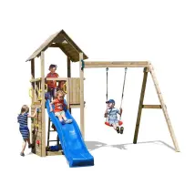 Scivolo E Altalena In Legno Fungoo Carol 2 Gioco Per Giardino