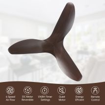 Ventilador De Techo Sofucor (sin Luz) - 132 Cm - Marrón