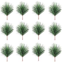 Tuserxln - 24pcs Christmas Pine Needles Artificial Pine Branches Pine Twigs Stems Picks Green Plants Pine Needles For Diy Garland Wreath Christmas 