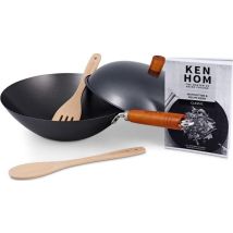 Ken-hom Conjunto De Sartenes Wok 31 Cm Negro Y Marrón
