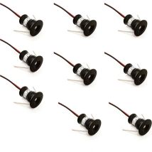 Noir Lot De 9 Mini Spots Led 12 V 1w Encastrables Au Plafond Pour Cuisine, Escalier, Placard, Couloir, Éclairage Diy, Blanc Chaud, Blanc Froid, 