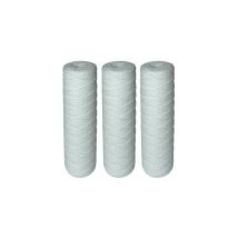 Pack Of 3 Wound Filter Cartridges For Water Filters – Filtrates Sediments Down To 25 Microns – Universal Standard 10" Size – Lifespan: 1 Year