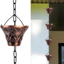 Rainchain Pour Les Gouttières - Collecteur D'Eau De Pluie En Métal Réglable En Plein Air Avec 10 Tasses En Entonnoir, Pour Les Avant-toits Et Le 