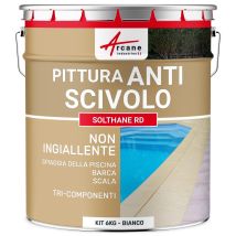 Vernice Antiscivolo Esterno: Per Pavimenti E Bordo Piscina - Solthane - 156 - 6 Kg Bianco - Arcane Industries