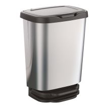 MHOME Treteimer 20 l – Polypropylen – 33,2x25,2x25,2x45,8 cm – Metall-Effekt