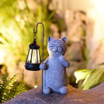 Linghhang - Dekorative Katzenstatue Für Den Garten Im Freien Mit Solarlicht – Wohnzimmer-kätzchen-dekor, Geschenk Für Frauen, Männer, Mama, 