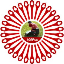 Promoción: 100 Cuchillas De Repuesto De Plástico Para Cortacésped, Cuchillas Para Desbrozadora Inalámbrica, Cuchillas De Repuesto Para Jardín, Agujero