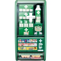 Cederroth Erste-Hilfe-Station – 290 mm Breite – 560 mm Höhe – 120 mm Tiefe – 1 Soft Foam Spender – 1 Rolle Soft Foam beige – 2 Cederroth 4-in-1 