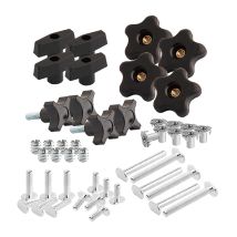 Powertec 71173 Kit Manopola A T, Bulloni Filettati 1/4-20 E Rondelle, Set Da 46 Pezzi, Bulloni A T, Accessori Per Binari A T, Per Maschere E 