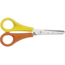 Bastelschere für Kinder – 130 mm Klinge – Kunststoffgriff – Stahlklinge – Gelb/Orange – Ab 4 Jahren geeignet