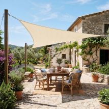 Jardinion - Auvent Triangulaire - 3,6 X 3,6 X 3,6m, Beige
