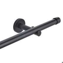 1 Asta Per Tende Da Parete 20 Mm Acciaio Inossidabile Nero-200cm