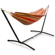 Lacestone - Hängematte Mit Gestell Hängeliege Relaxliege Outdoor Indoor 180x140 Bis 120kg Gestreift