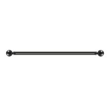 Marlow Steel Curtain Rod Quiet Rail Pole Pommel Set Extendable Adjustable Black